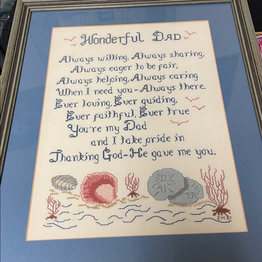 Wonderful Dad Embroidered Wall Art